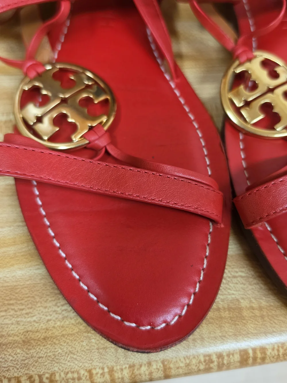 Tory Burch Red Leather Slingback Miller Sandals Sz 8.5